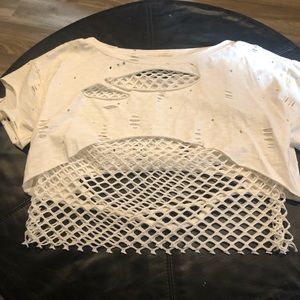Destroyed tshirt with fish net